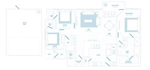 M54 C1 floor plan alternate at Reveal 54, Georgetown, 78626